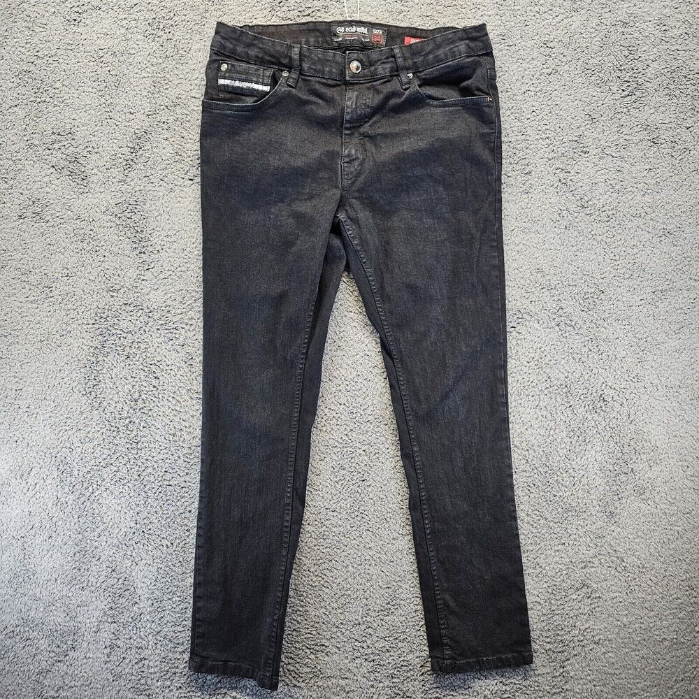Ecko Unltd Jeans Mens Size 34 Black Denim Skinny Leg Mid Rise‎
